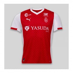 Maillot Domicile Stade de Reims 25/26 Puma. Tissu respirant, design Rouge/Blanc. Affichez votre soutien aux Rouge et Blanc avec style.