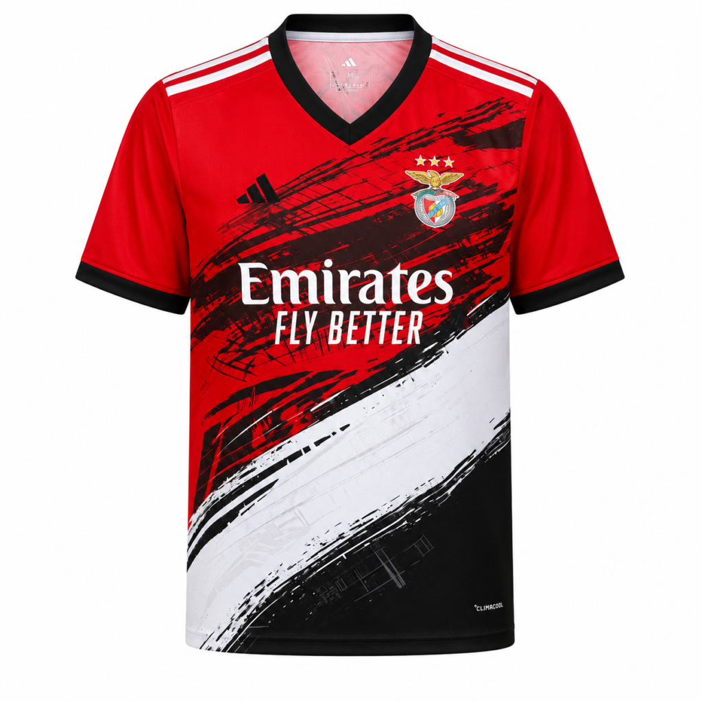 Maillot Édition Spéciale Benfica Graphique Brushstroke ROUGE, Noir et Blanc 2026/2027