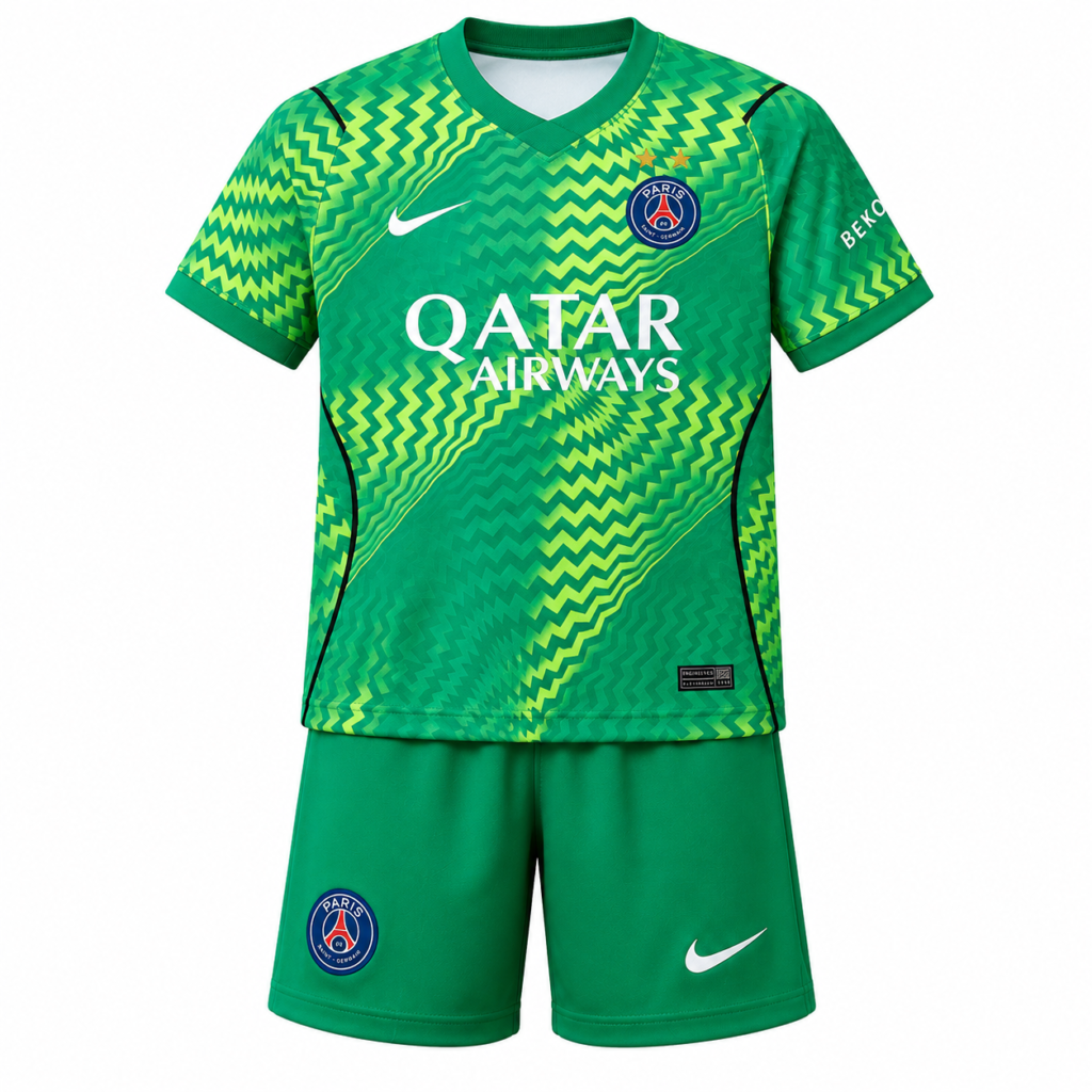 Kit gardien vert Paris Saint-Germain enfant 2 étoiles 2026/2027