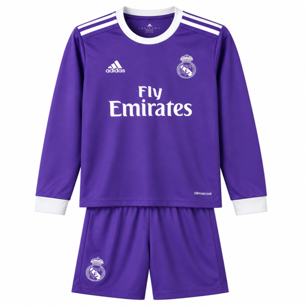 Kit enfants manches longues Real Madrid extérieur 2016/2017