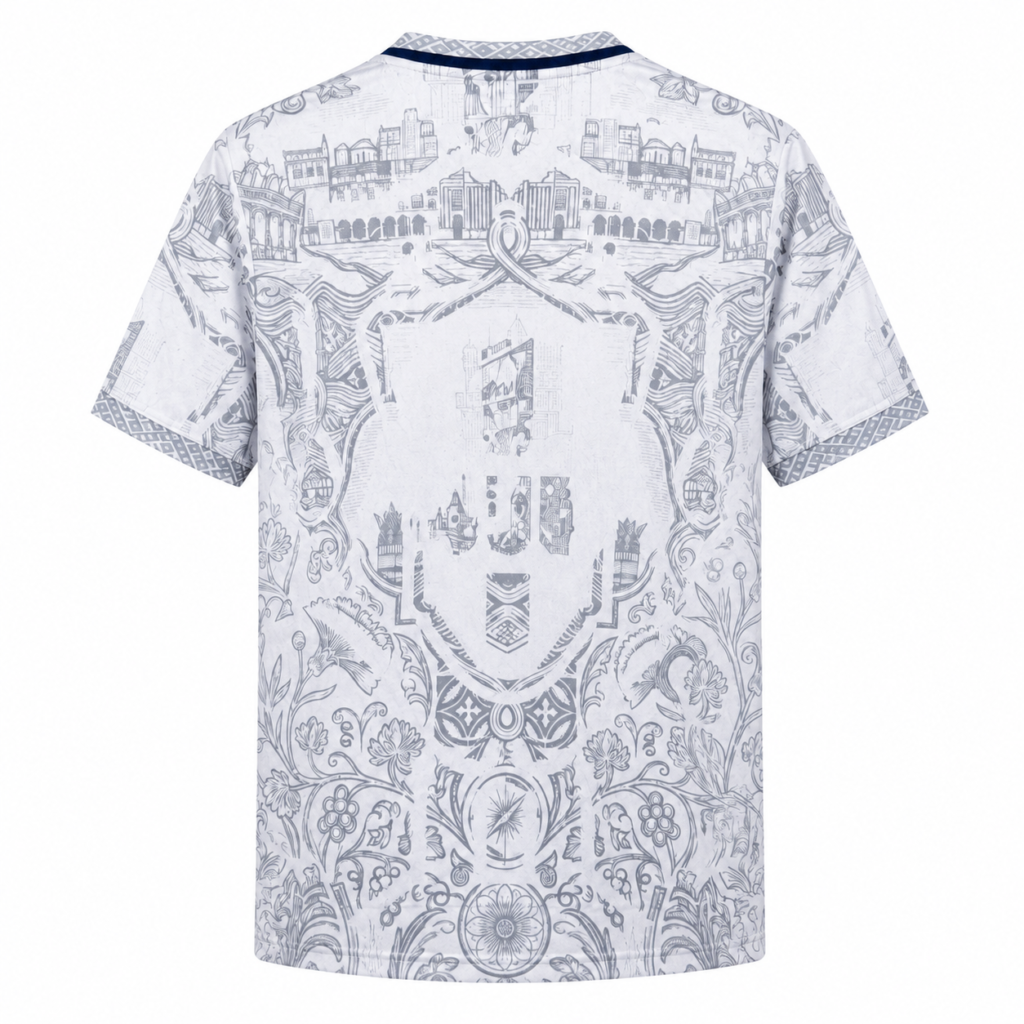 Maillot édition spéciale Portugal Blanc et Gris et motif florale 2026 – Image 2